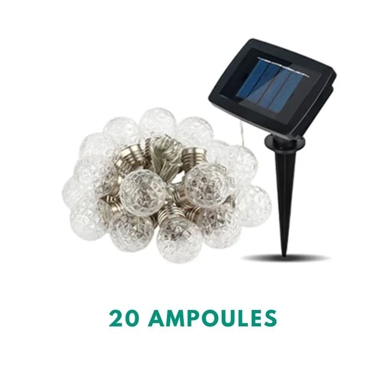 Guirlande Guinguette Solaire avec Ampoules en Suspension