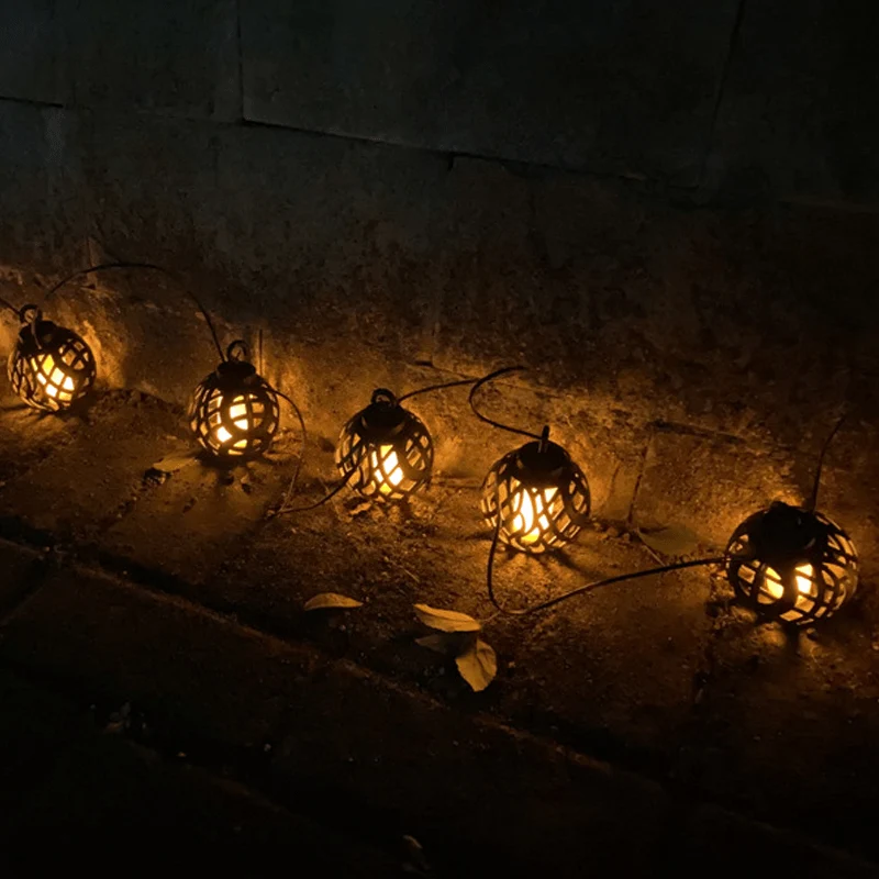 Guirlande Solaire de Lanterne Effet Flamme