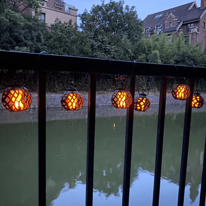 Guirlande Solaire de Lanterne Effet Flamme