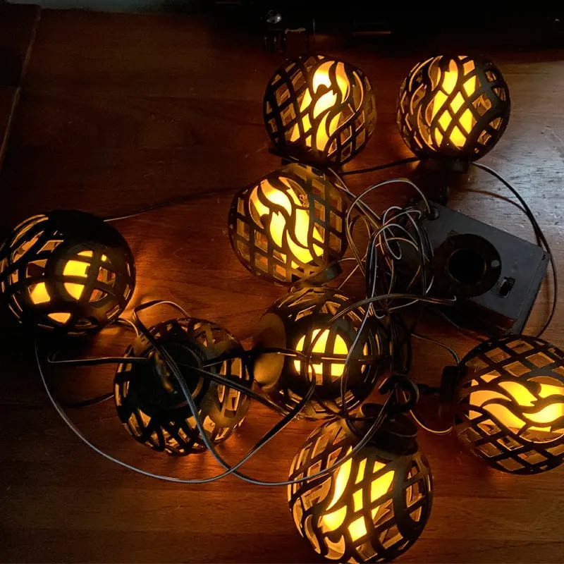 Guirlande Solaire de Lanterne Effet Flamme