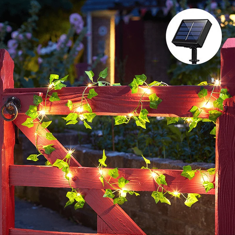 Guirlande Lumineuse Solaire Feuilles de Lierre