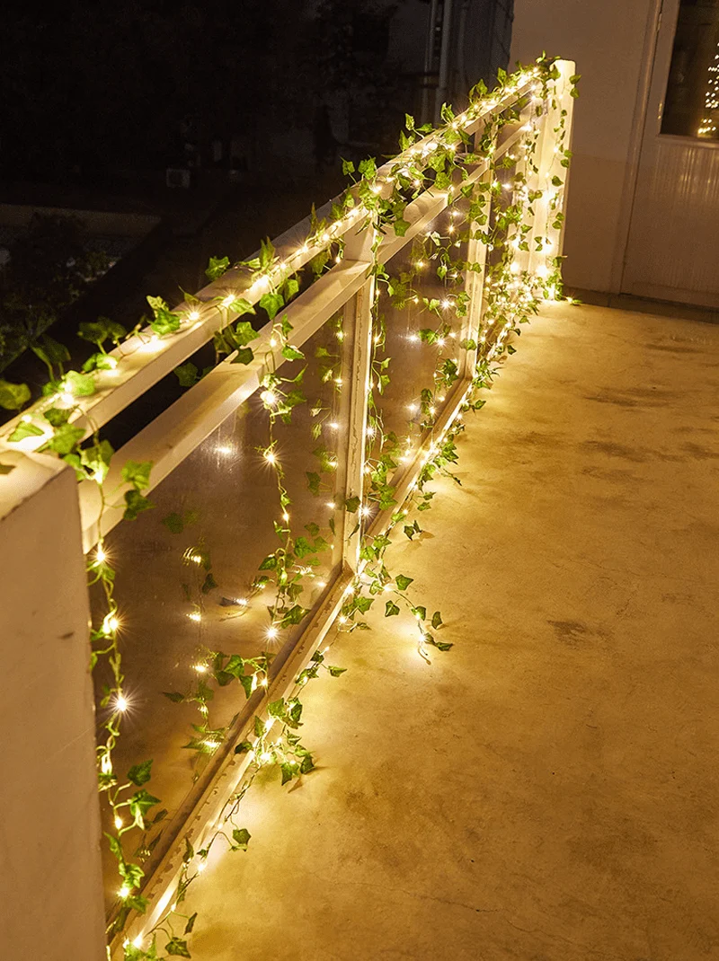 Guirlande Lumineuse Solaire Feuilles de Lierre
