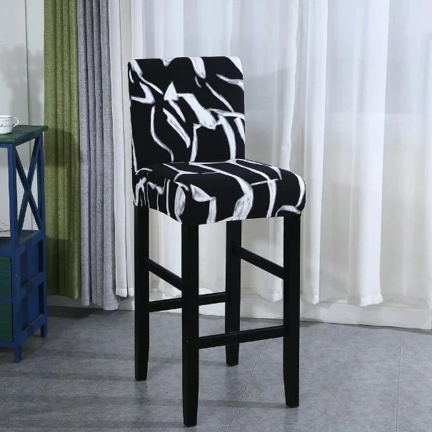 Housse de Tabouret Noir et Blanc