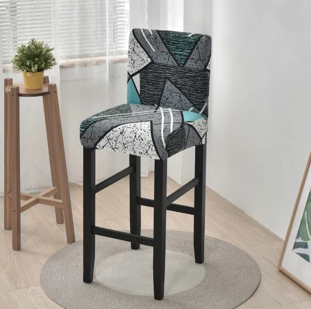 Housse de Tabouret Imprimée Bleue