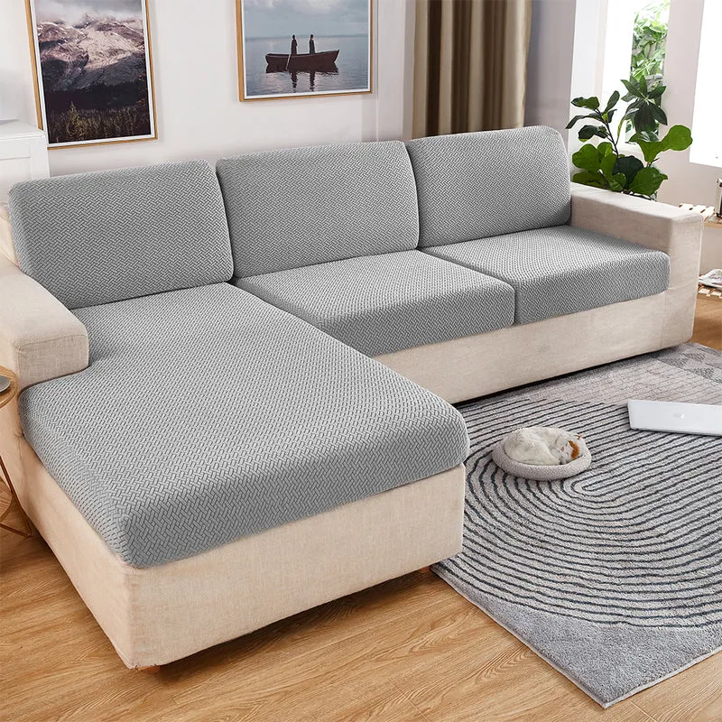 Housse de Coussin Canapé Extensible Gris Clair