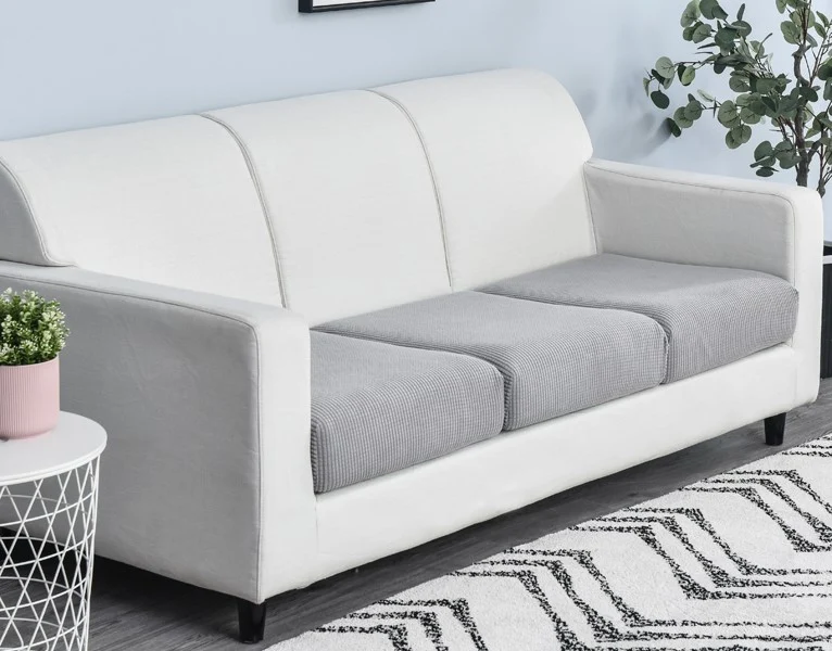 Housse de Coussin pour Canapé Gris Clair