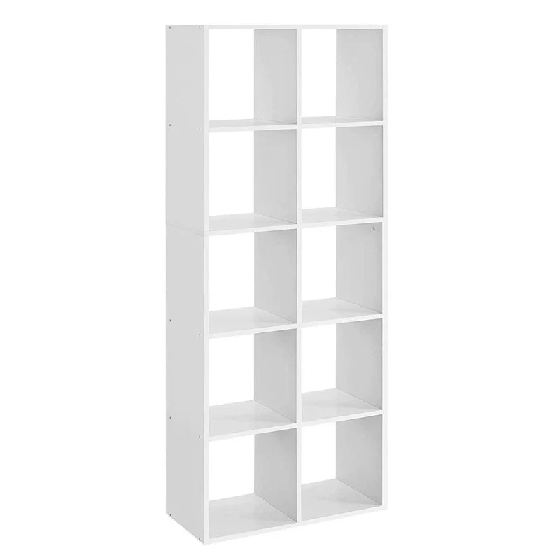 Bibliothèque étagère de rangement 10 compartiments meuble cube pour salon bureau chambre séparateur de pièce style scandinave 161,5 cm blanc 12_0002795