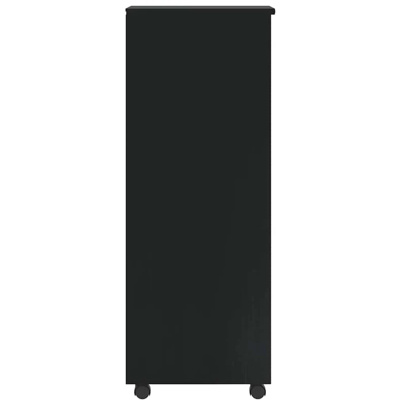 Armoire roulante avec tiroirs 34 x 39 x 103 cm rangement pratique style rustique en bois de pin noir 02_0057655