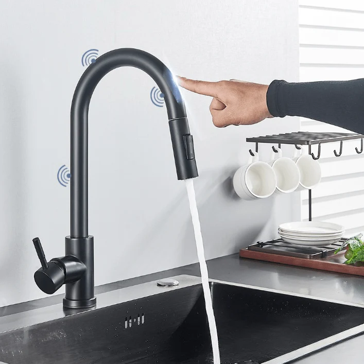 Robinet de cuisine Smart Touch tactile et rétractable