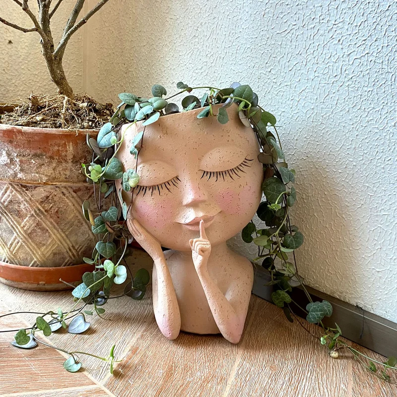 Pot de Fleurs Visage Artistique