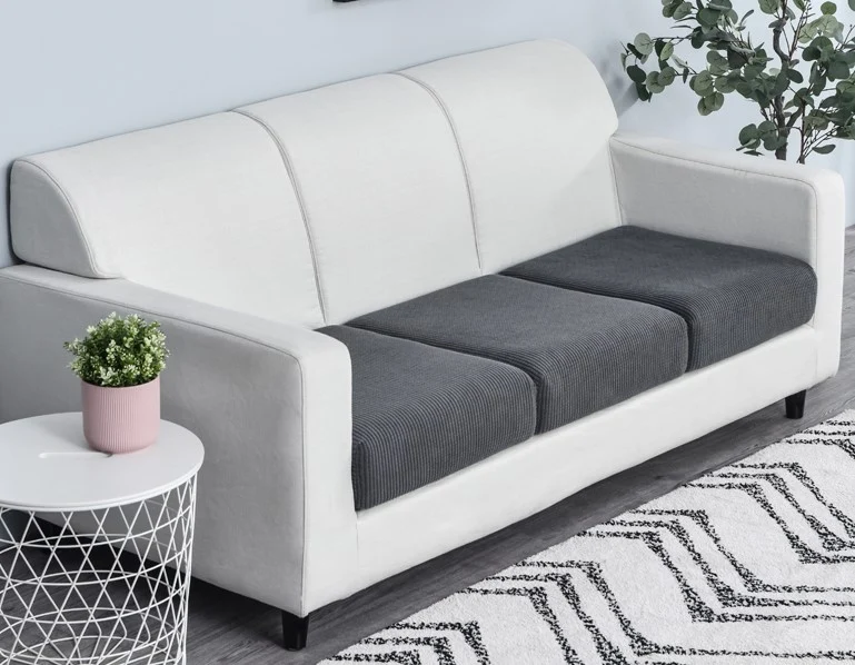 Housse de Coussin Canapé Grise