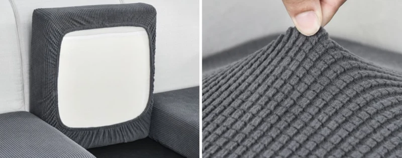 Housse de Coussin Canapé Grise