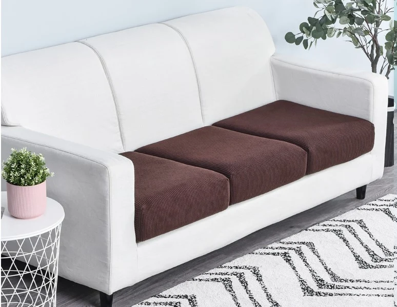 Housse de Coussin Canapé Marron Foncé