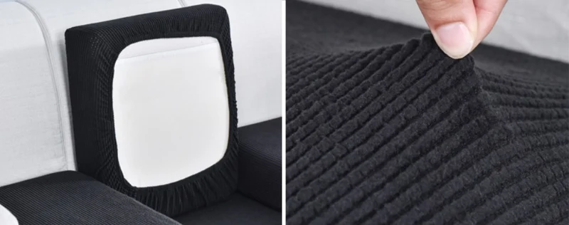 Housse de Coussin Canapé Noir
