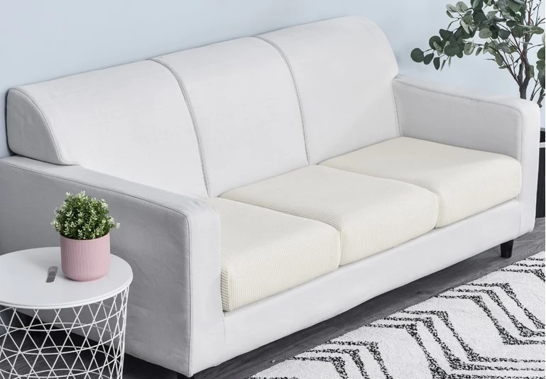 Housse de Coussin Canapé Blanc