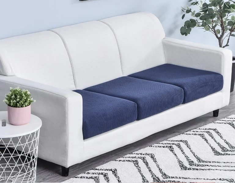 Housse de Coussin Canapé Bleu