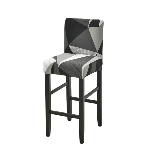Housse de Tabouret Géométrique Noir et Blanc