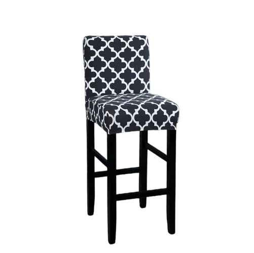 Housse de Tabouret Géométrique Noir