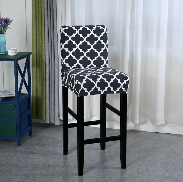 Housse de Tabouret Géométrique Noir