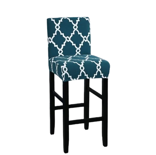 Housse de Tabouret Géométrique Bleu