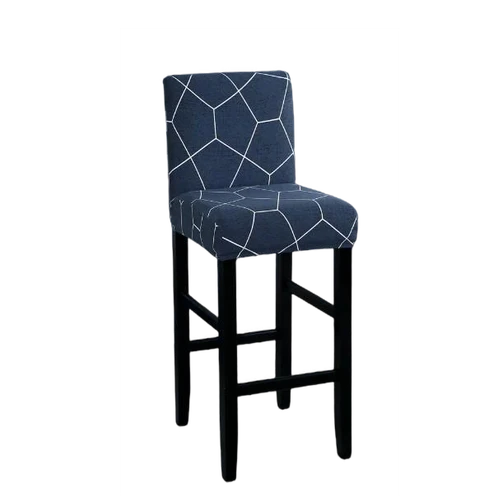 Housse de Tabouret Géométrique Bleu Marine