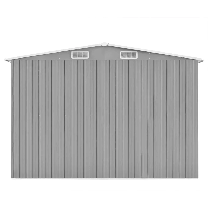 Abri de jardin cabane cabanon maison de stockage remise extérieur hangar outils robuste 257 x 489 x 181 cm métal gris 02_0022171