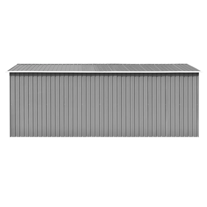 Abri de jardin cabane cabanon maison de stockage remise extérieur hangar outils robuste 257 x 489 x 181 cm métal gris 02_0022171