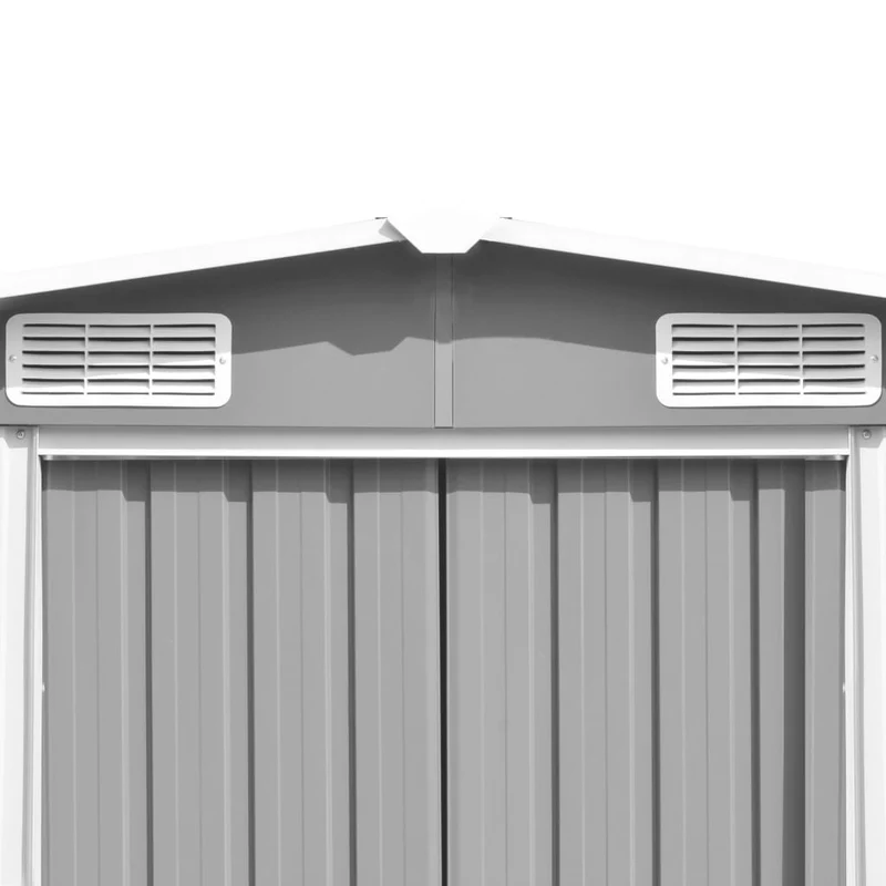 Abri de jardin cabane cabanon maison de stockage remise extérieur hangar outils robuste 257 x 489 x 181 cm métal gris 02_0022171