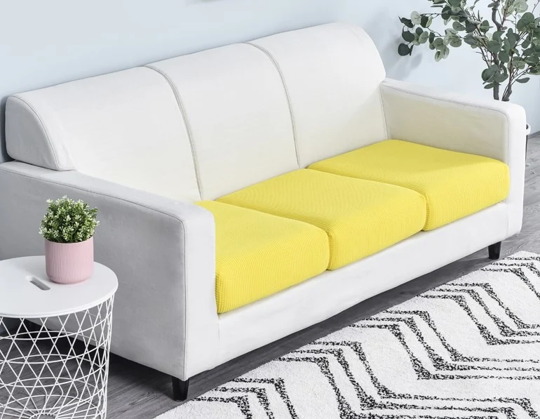 Housse de Coussin Canapé Jaune