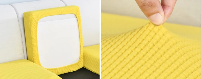 Housse de Coussin Canapé Jaune