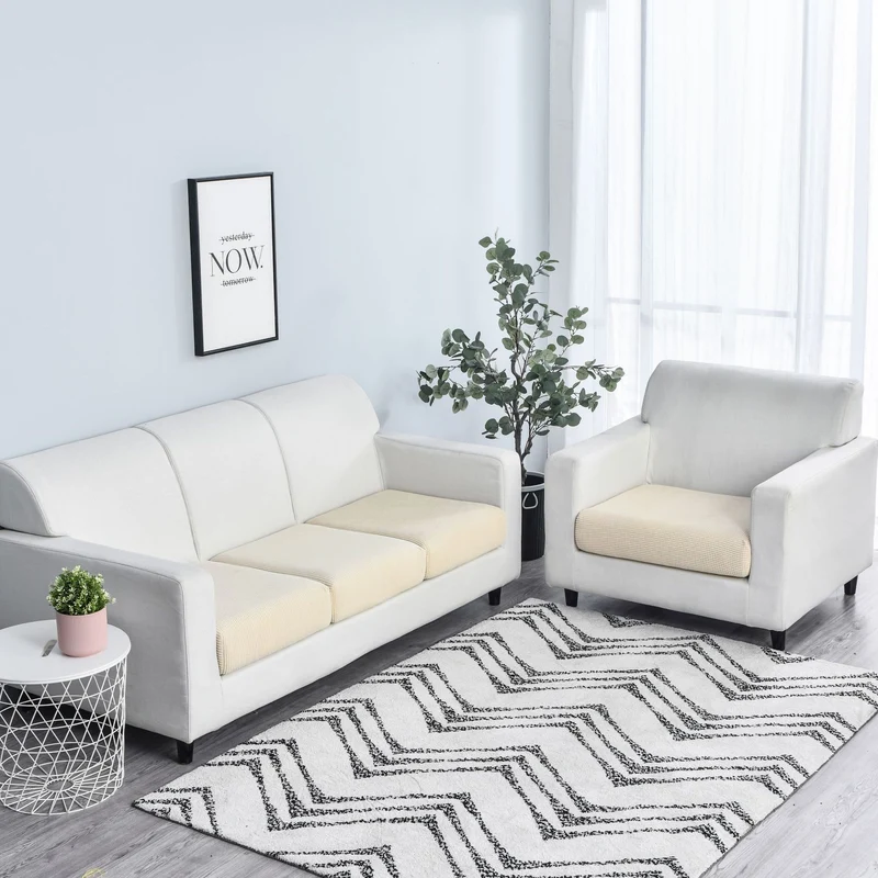 Housse de Coussin Canapé Beige Jaune
