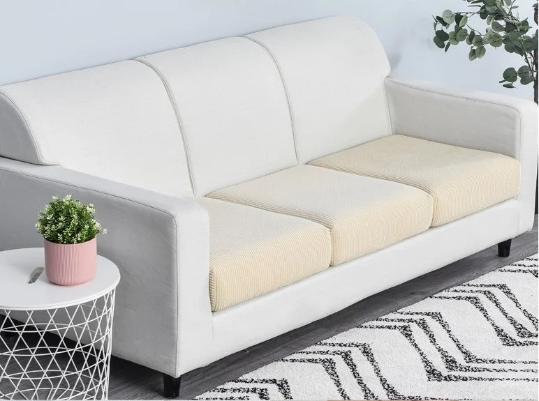 Housse de Coussin Canapé Beige Jaune