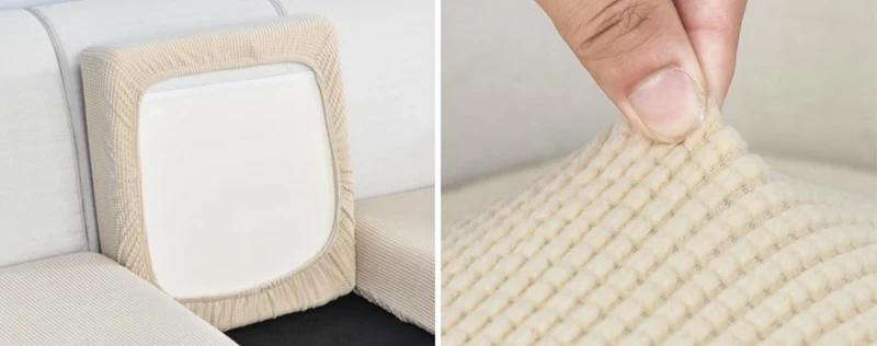 Housse de Coussin Canapé Beige Jaune