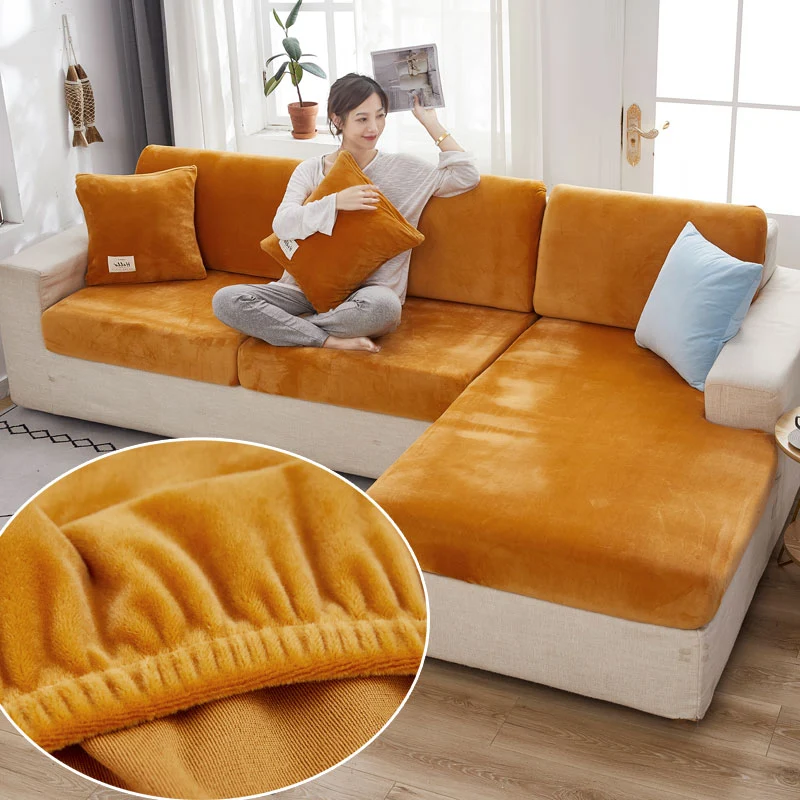 Housse de Coussin Canapé Jaune Moutarde