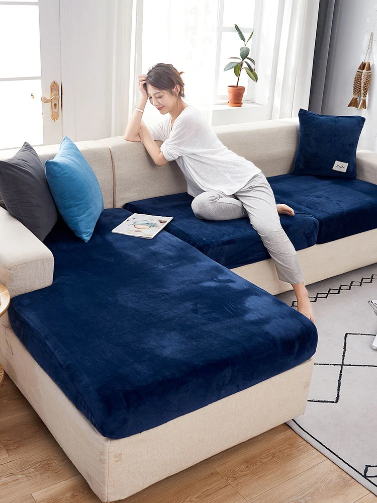 Housse de Coussin Canapé Bleu Marine