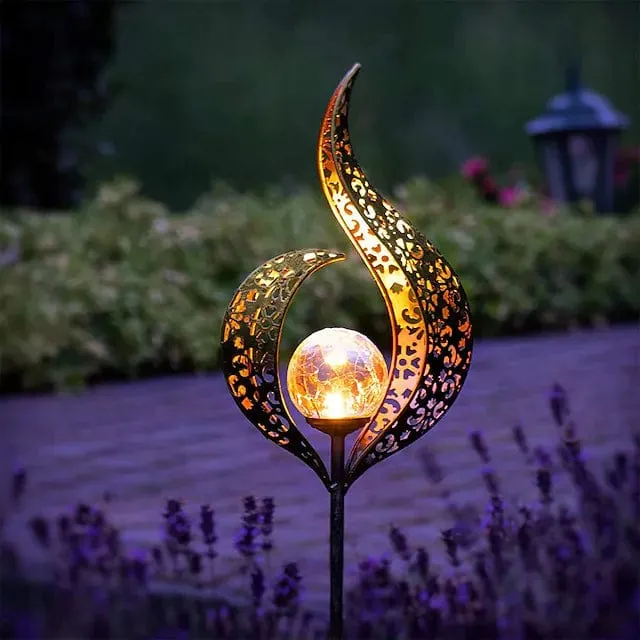 Lampe Solaire de Jardin en Fer Massif