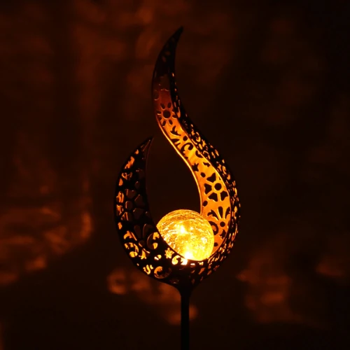 Lampe Solaire de Jardin en Fer Massif