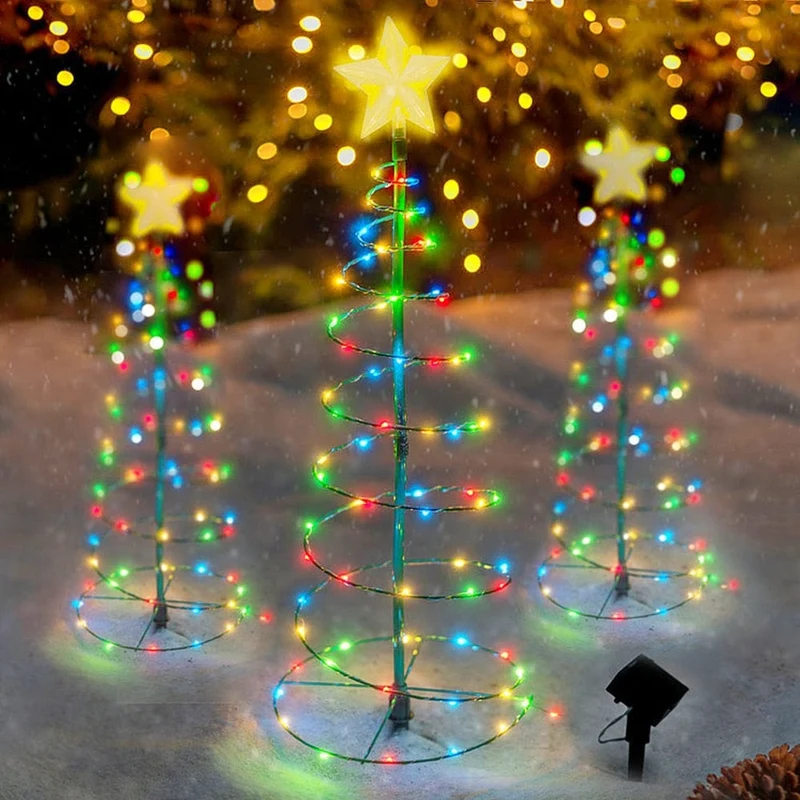 Guirlande Noël Solaire Lumineuse LED en Forme de Sapin