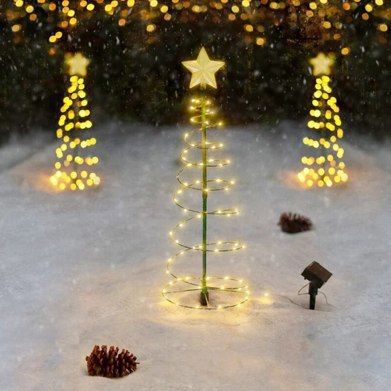 Guirlande Noël Solaire Lumineuse LED en Forme de Sapin