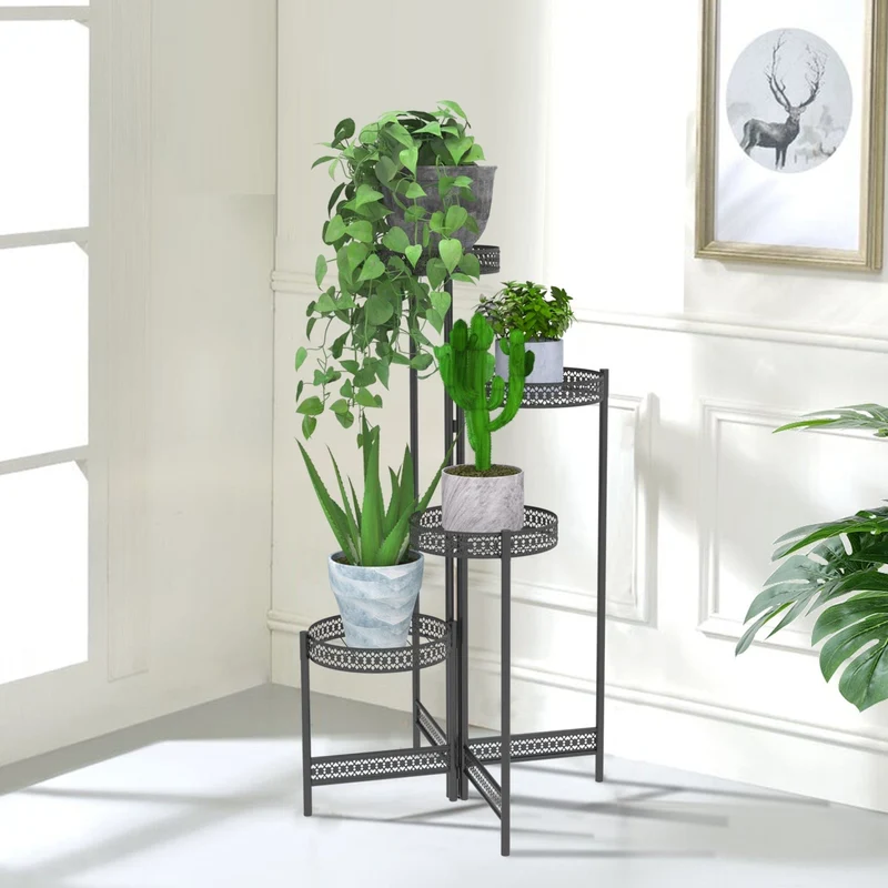 Porte Plante Métal Noir