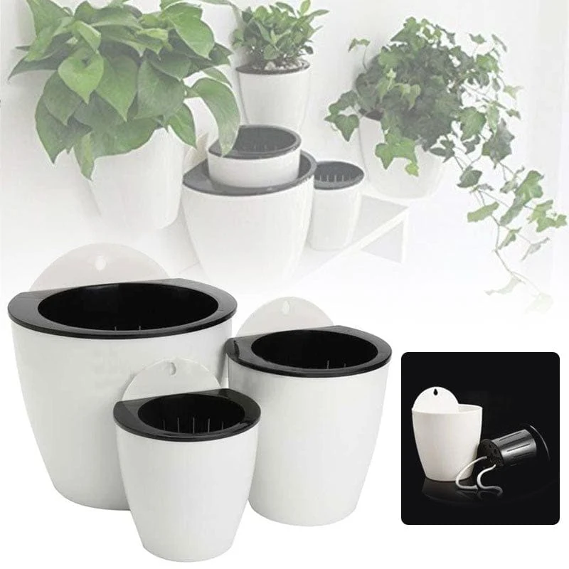 Pot de Fleur Mural Blanc