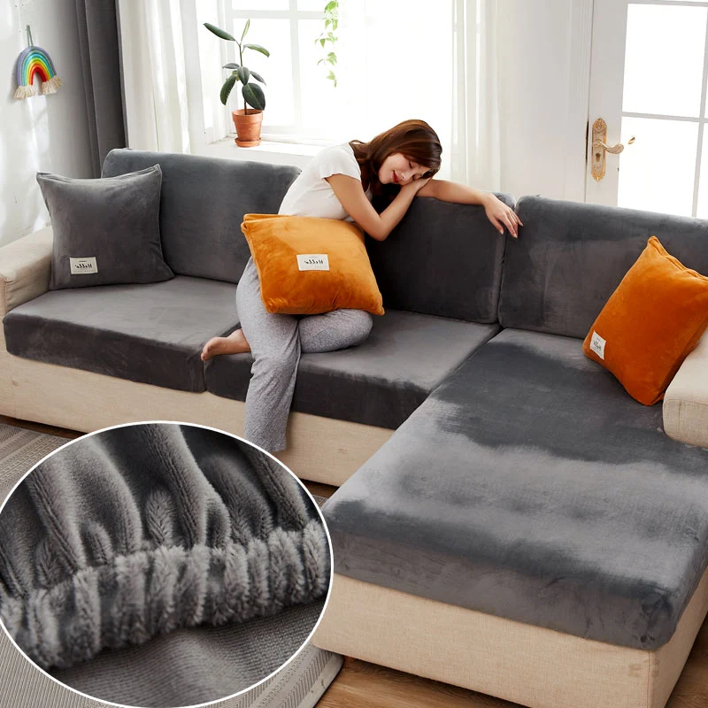 Housse de Coussin Canapé Gris Clair