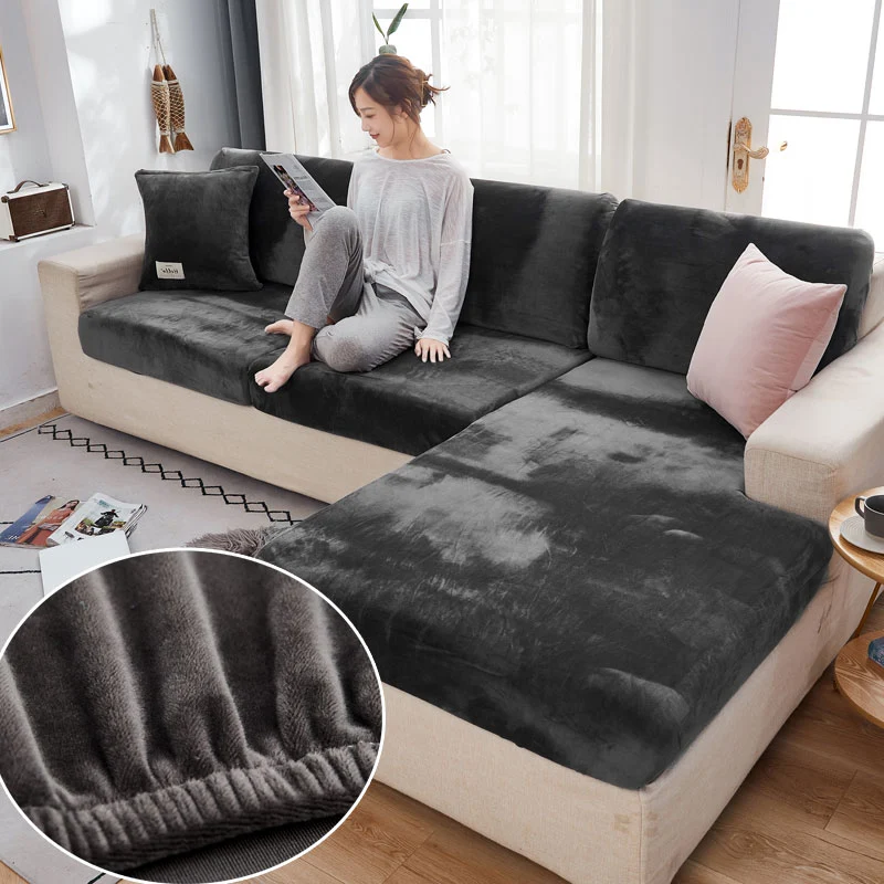 Housse de Coussin Canapé Gris