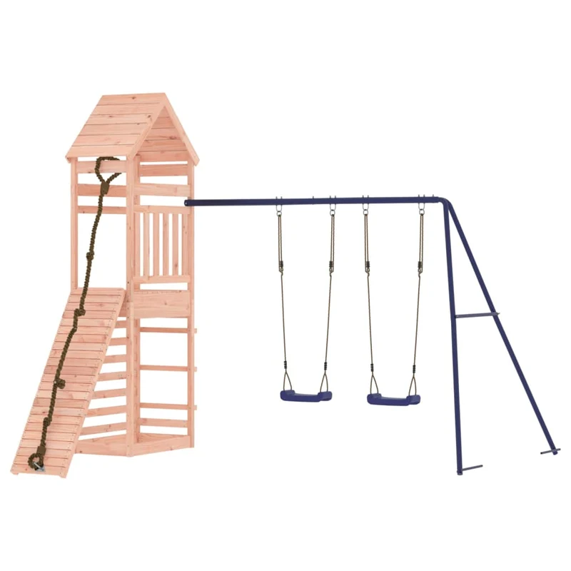 Aire de jeux d'extérieur balançoires toboggan portiques robuste jeux jardin 316 x 257 x 264 cm bois massif de douglas 02_0004778
