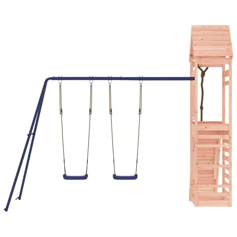 Aire de jeux d'extérieur balançoires toboggan portiques robuste jeux jardin 316 x 257 x 264 cm bois massif de douglas 02_0004778