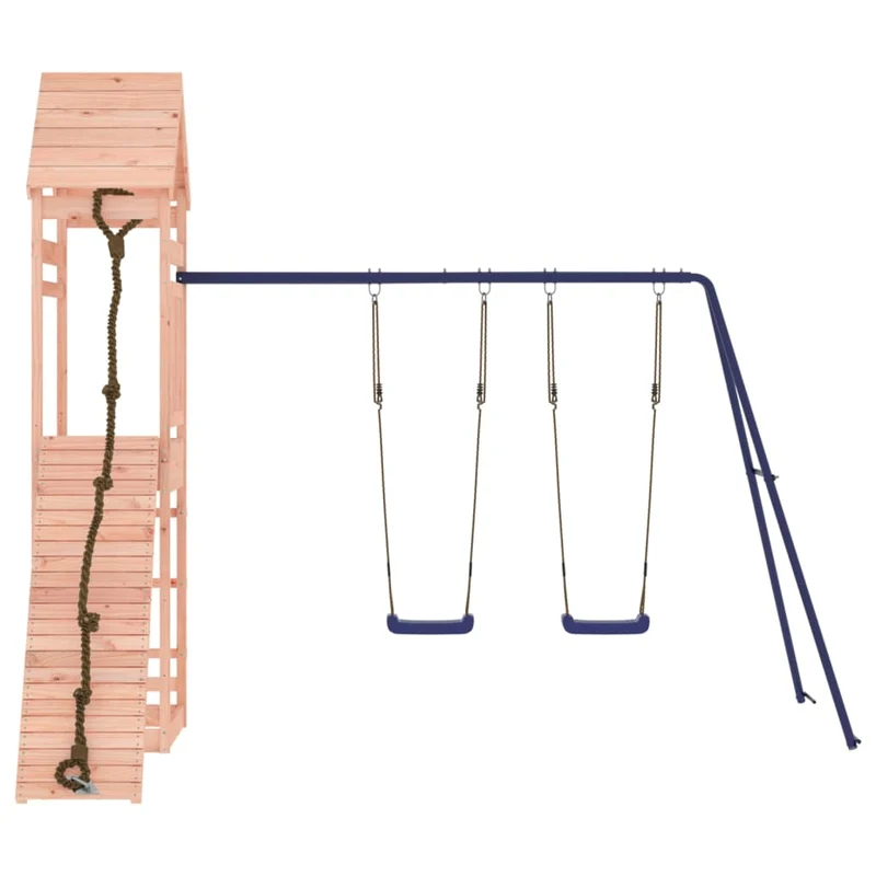 Aire de jeux d'extérieur balançoires toboggan portiques robuste jeux jardin 316 x 257 x 264 cm bois massif de douglas 02_0004778