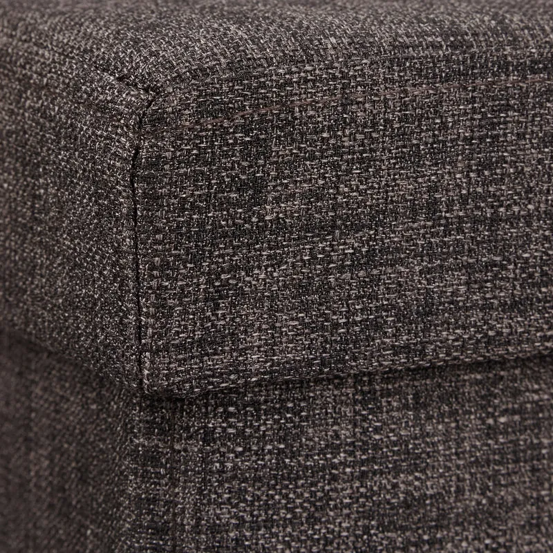 Tabouret pliant en lin pouf de rangement pliable 38 x 38 cm marron 2013101