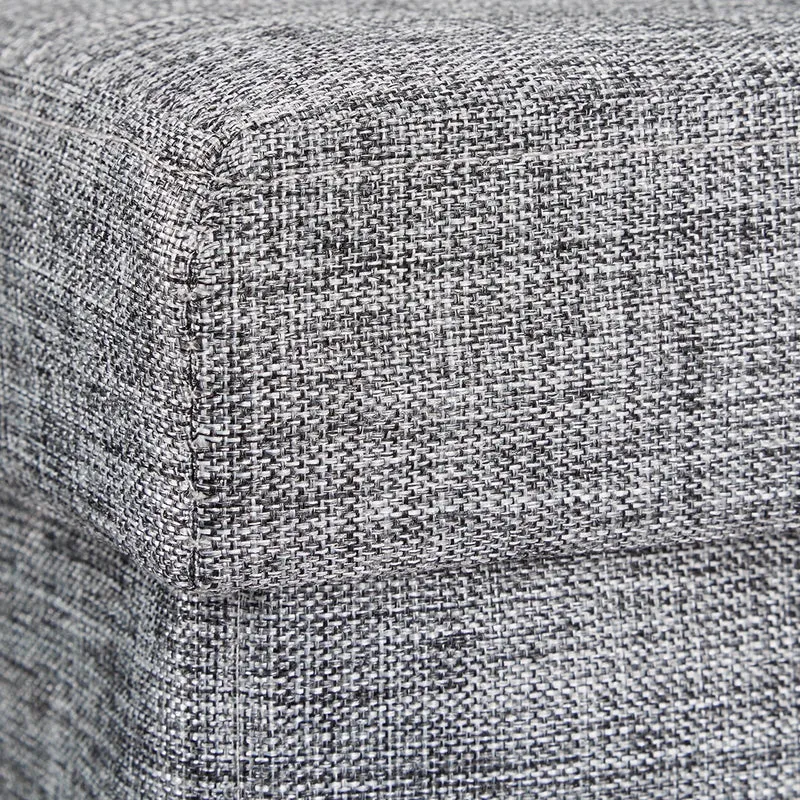 Tabouret pliant en lin pouf de rangement pliable 38 x 38 cm gris 2013100