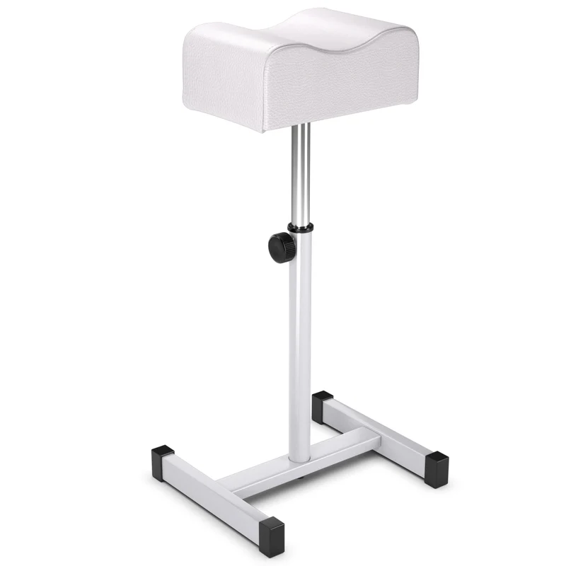 Repose-pied pédicure réglable 45-65 cm confort optimal usage salon design moderne en acier blanc 20_0017632