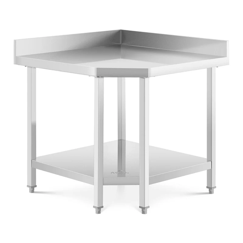 Table de travail cuisine professionnelle acier inox en angle inox 90 x 70 cm capacité de 300 kg 14_0003648